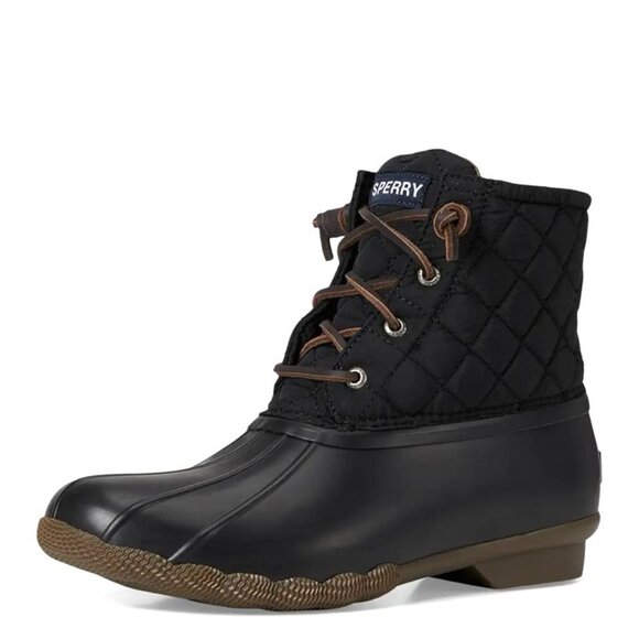 New Sperry Top Sider Black Quilted Waterproof Saltwater Duck Boot 8 - Picture 14 of 15